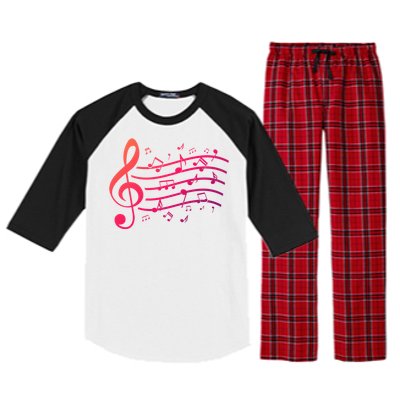 Music Notes Treble Clef Musician Gift Idea Music Meaningful Gift Raglan Sleeve Pajama Set