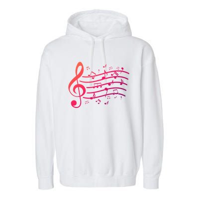 Music Notes Treble Clef Musician Gift Idea Music Meaningful Gift Garment-Dyed Fleece Hoodie