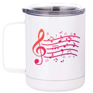 Music Notes Treble Clef Musician Gift Idea Music Meaningful Gift 12 oz Stainless Steel Tumbler Cup