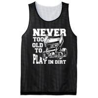 Mens Never Too Old To Play In Dirt Sprint Car Racing Lover Mesh Reversible Basketball Jersey Tank