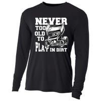 Mens Never Too Old To Play In Dirt Sprint Car Racing Lover Cooling Performance Long Sleeve Crew