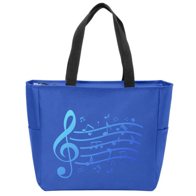Music Notes Treble Clef Musician Gift Idea Music Meaningful Gift Zip Tote Bag