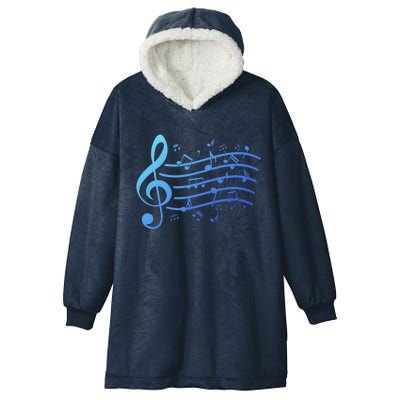 Music Notes Treble Clef Musician Gift Idea Music Meaningful Gift Hooded Wearable Blanket