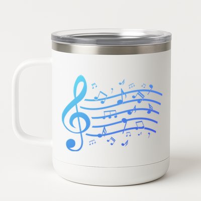 Music Notes Treble Clef Musician Gift Idea Music Meaningful Gift 12 oz Stainless Steel Tumbler Cup