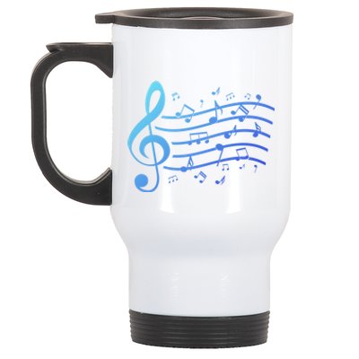 Music Notes Treble Clef Musician Gift Idea Music Meaningful Gift Stainless Steel Travel Mug