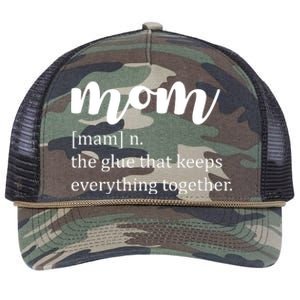 Mom Noun The Glue That Keeps Everything Together Retro Rope Trucker Hat Cap