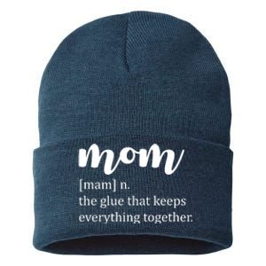 Mom Noun The Glue That Keeps Everything Together Sustainable Knit Beanie