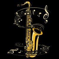 Music Notes Treble Clef Saxophonist Jazz Musician Saxophone USA-Made Doggie Bandana