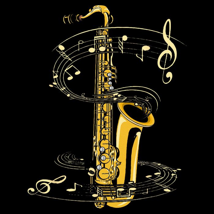 Music Notes Treble Clef Saxophonist Jazz Musician Saxophone USA-Made Doggie Bandana