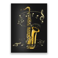 Music Notes Treble Clef Saxophonist Jazz Musician Saxophone Poster