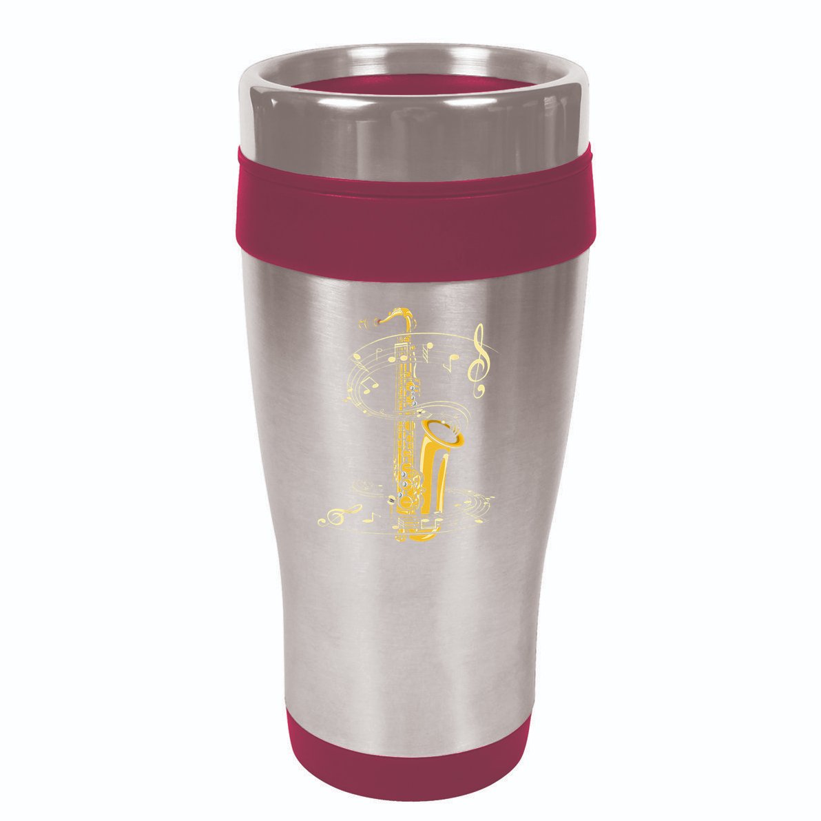 Music Notes Treble Clef Saxophonist Jazz Musician Saxophone 16oz Travel Tumbler