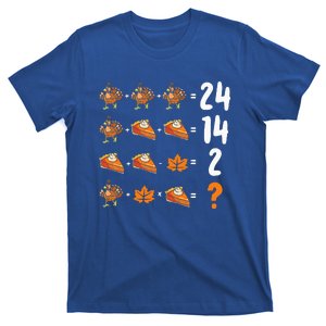 Math Number Thanksgiving Count Answer Pie Turkey Teacher T-Shirt