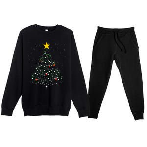 Music Note Tree Wish You A Merry Christmas Gifts Musical Premium Crewneck Sweatsuit Set