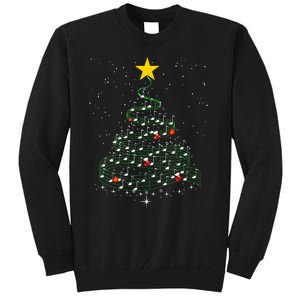 Music Note Tree Wish You A Merry Christmas Gifts Musical Tall Sweatshirt