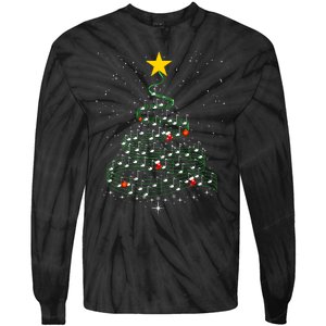 Music Note Tree Wish You A Merry Christmas Gifts Musical Tie-Dye Long Sleeve Shirt