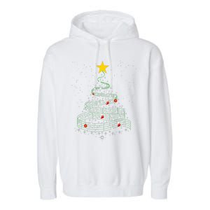 Music Note Tree Wish You A Merry Christmas Gifts Musical Garment-Dyed Fleece Hoodie