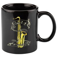 Music Notes Treble Clef Saxophonist Jazz Musician Saxophone 11oz C Handle Ceramic Mug