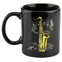 Music Notes Treble Clef Saxophonist Jazz Musician Saxophone 11oz C Handle Ceramic Mug
