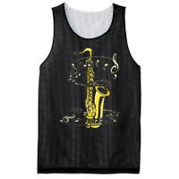 Music Notes Treble Clef Saxophonist Jazz Musician Saxophone Mesh Reversible Basketball Jersey Tank