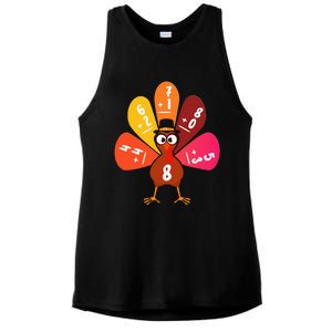 Math Number Turkey Count Answer Thanksgiving Teacher Ladies PosiCharge Tri-Blend Wicking Tank