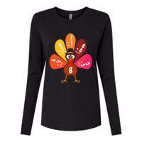 Math Number Turkey Count Answer Thanksgiving Teacher Womens Cotton Relaxed Long Sleeve T-Shirt