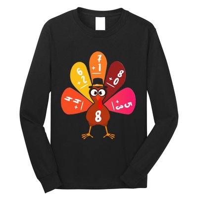 Math Number Turkey Count Answer Thanksgiving Teacher Long Sleeve Shirt