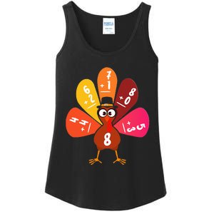 Math Number Turkey Count Answer Thanksgiving Teacher Ladies Essential Tank