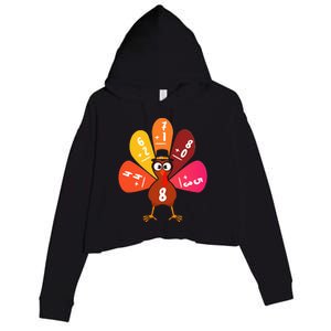 Math Number Turkey Count Answer Thanksgiving Teacher Crop Fleece Hoodie