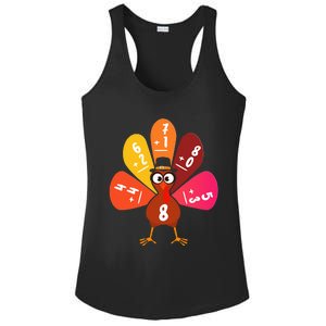 Math Number Turkey Count Answer Thanksgiving Teacher Ladies PosiCharge Competitor Racerback Tank