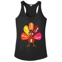 Math Number Turkey Count Answer Thanksgiving Teacher Ladies PosiCharge Competitor Racerback Tank