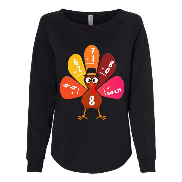 Math Number Turkey Count Answer Thanksgiving Teacher Womens California Wash Sweatshirt