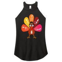 Math Number Turkey Count Answer Thanksgiving Teacher Women's Perfect Tri Rocker Tank