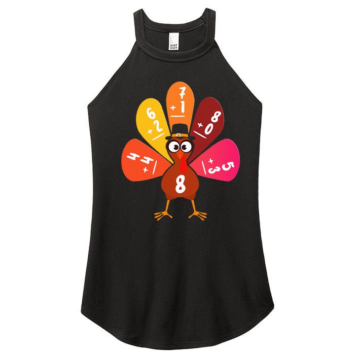 Math Number Turkey Count Answer Thanksgiving Teacher Women's Perfect Tri Rocker Tank