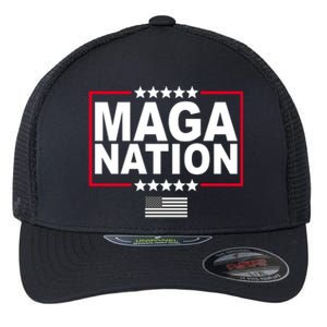 Maga Nation Usa Flag Flexfit Unipanel Trucker Cap