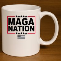 Maga Nation Usa Flag 11oz C Handle Ceramic Mug