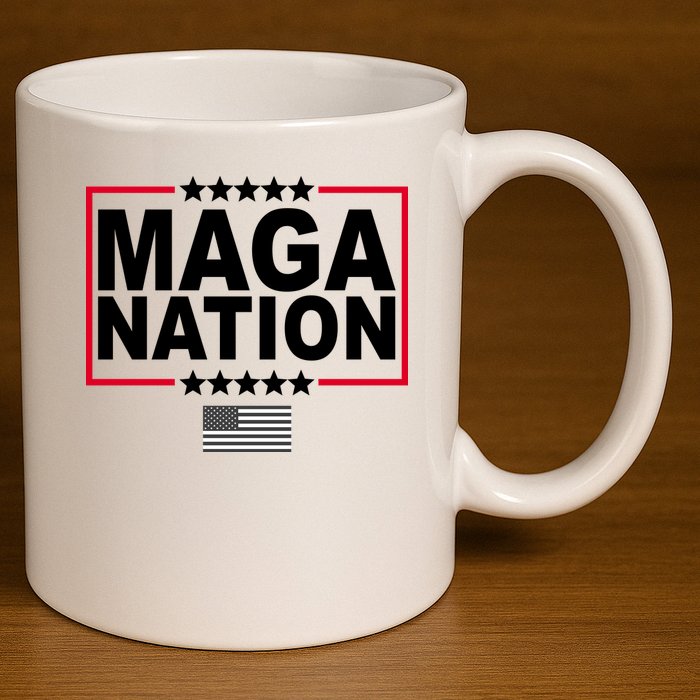 Maga Nation Usa Flag 11oz C Handle Ceramic Mug