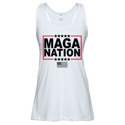 Maga Nation Usa Flag Ladies Essential Flowy Tank