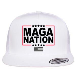 Maga Nation Usa Flag Flat Bill Trucker Hat