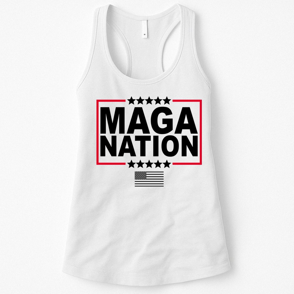 Maga Nation Usa Flag Womens Tank Top