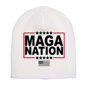 Maga Nation Usa Flag Short Acrylic Beanie