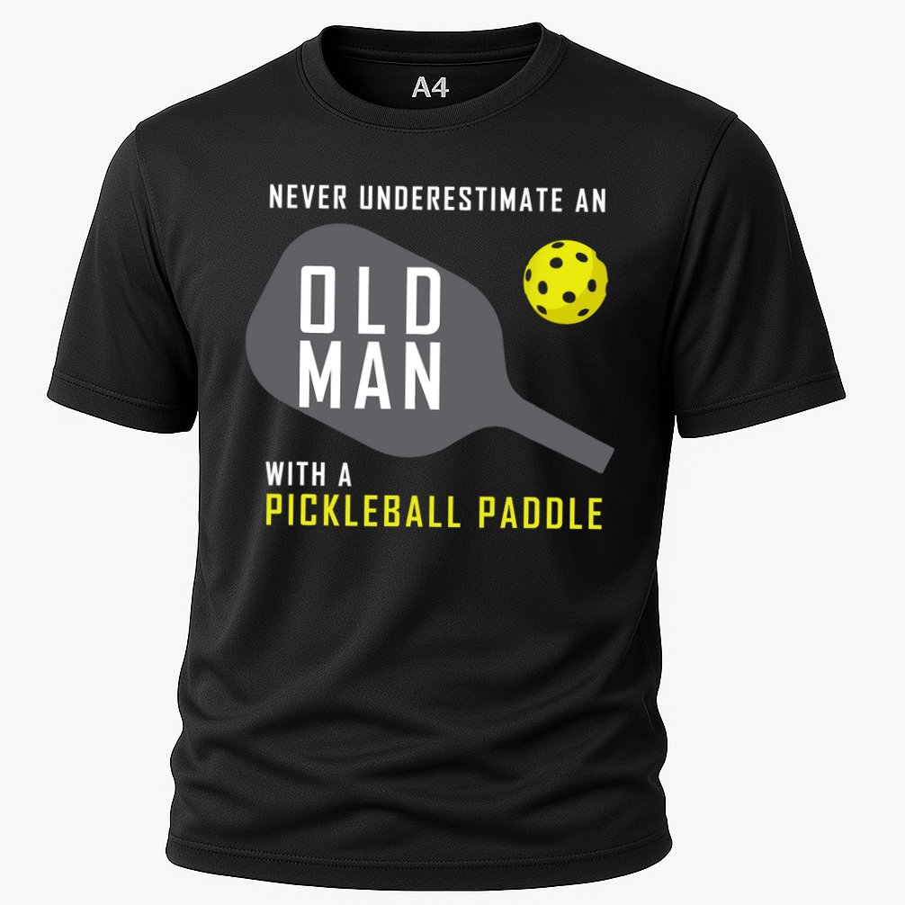 Mens Never Underestimate An Old Man Pickleball Paddle Gift TShirt Cooling Performance Crew T-Shirt