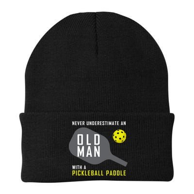 Mens Never Underestimate An Old Man Pickleball Paddle Gift TShirt Beanie