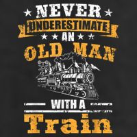 Mens Never Underestimate An Old Man Railroad Collector Train Adult Drive Performance Visor