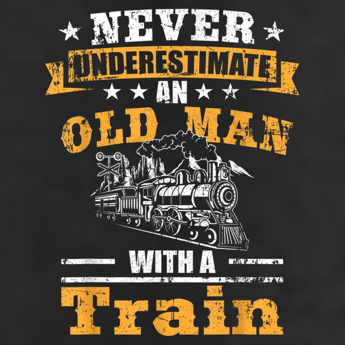 Mens Never Underestimate An Old Man Railroad Collector Train Adult Drive Performance Visor