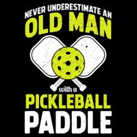 Mens Never Underestimate Old Man Funny Pickleball Paddle Gift TShirt V-Neck T-Shirt