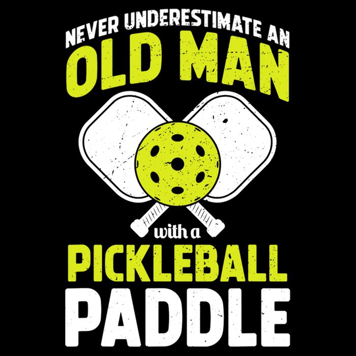 Mens Never Underestimate Old Man Funny Pickleball Paddle Gift TShirt V-Neck T-Shirt