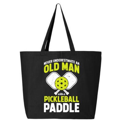 Mens Never Underestimate Old Man Funny Pickleball Paddle Gift TShirt 25L Jumbo Tote