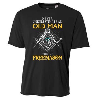 Masonic Never Underestimate An Old Man Who Is A Freemason Cooling Performance Crew T-Shirt