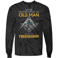 Masonic Never Underestimate An Old Man Who Is A Freemason Tie-Dye Long Sleeve Shirt