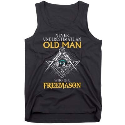 Masonic Never Underestimate An Old Man Who Is A Freemason Tank Top